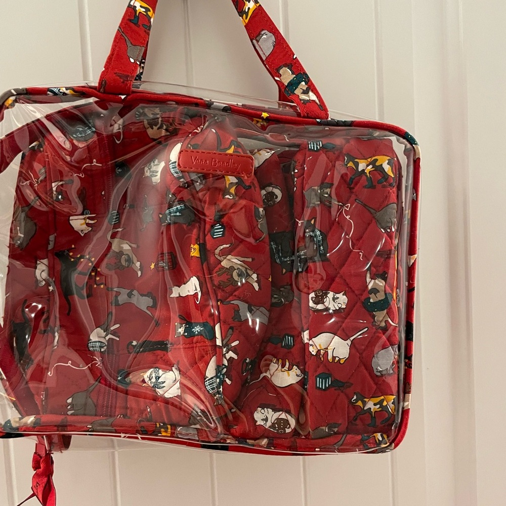 Vera Bradley Holiday Red Cat Pattern Tote